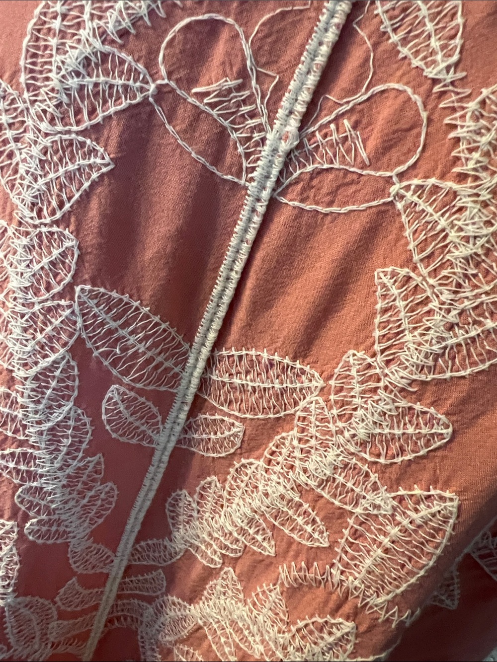 Rose Pink Embroidered boho Crochet-Trim Tunic Top - Picture 5 of 8